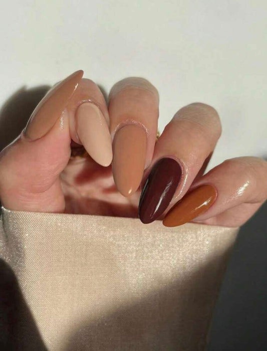 Fall Short Almond Nails (Assorted Colors)